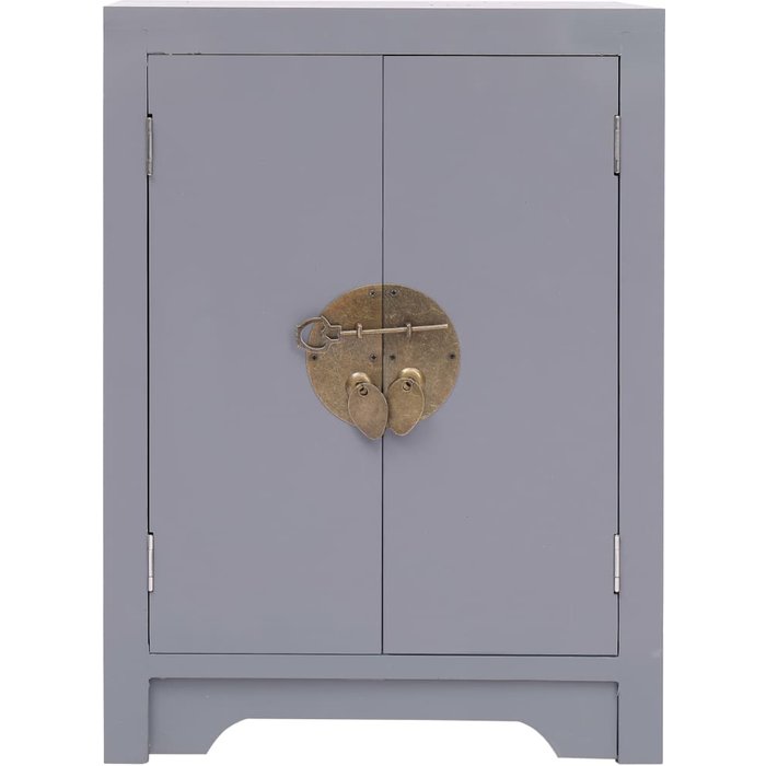 Mesita de noche madera de paulownia gris 38x28x52 cm - comfortxl