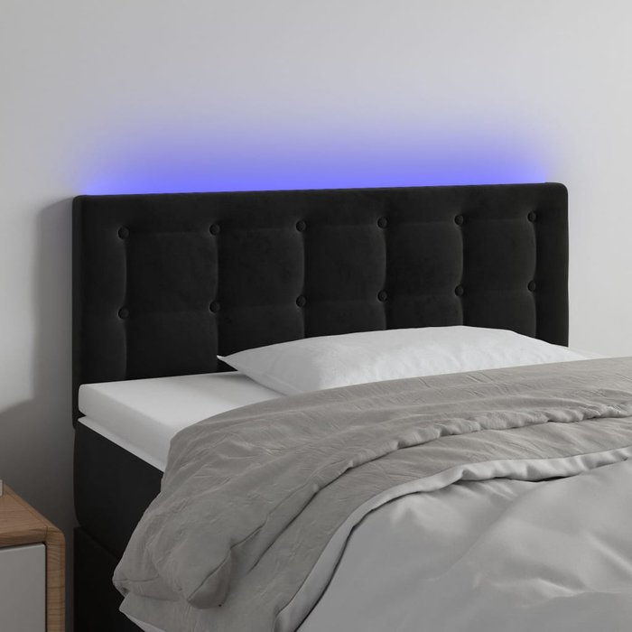 Maison exclusive - cabecero con led de terciopelo negro 100x5x78/88 cm