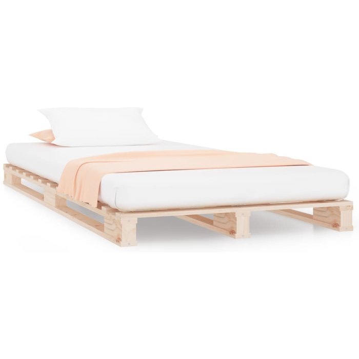 Cama para adultos | cama de palets de madera maciza de pino 75x190 cm cfw656089
