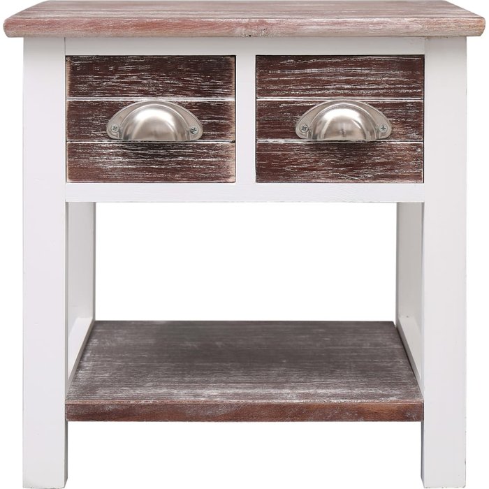 Mesa auxiliar madera de paulownia marrón 40x40x40 cm - comfortxl