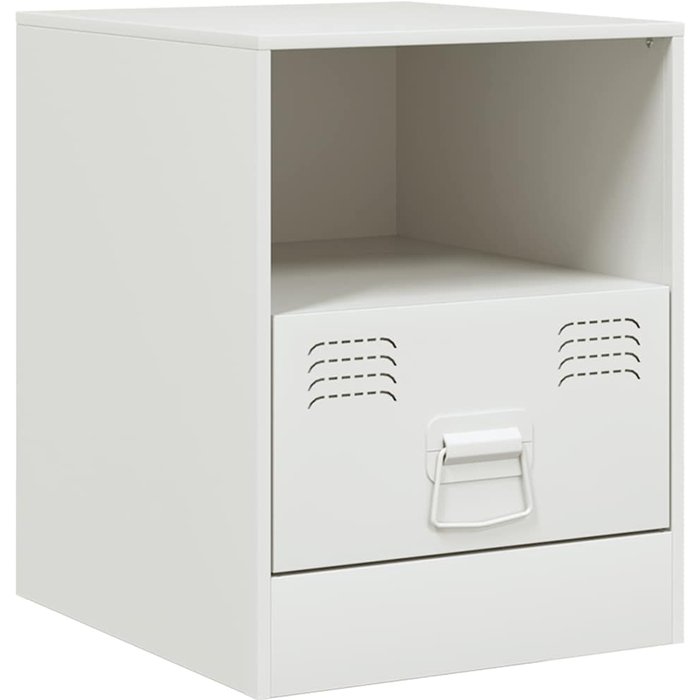 Mesita de noche acero blanco 34,5x39x44 cm - comfortxl