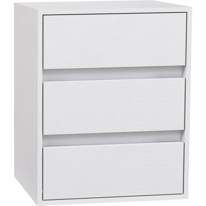 Cómoda moderna de 3 cajones en madera blanca, 40x30x50,5 cm