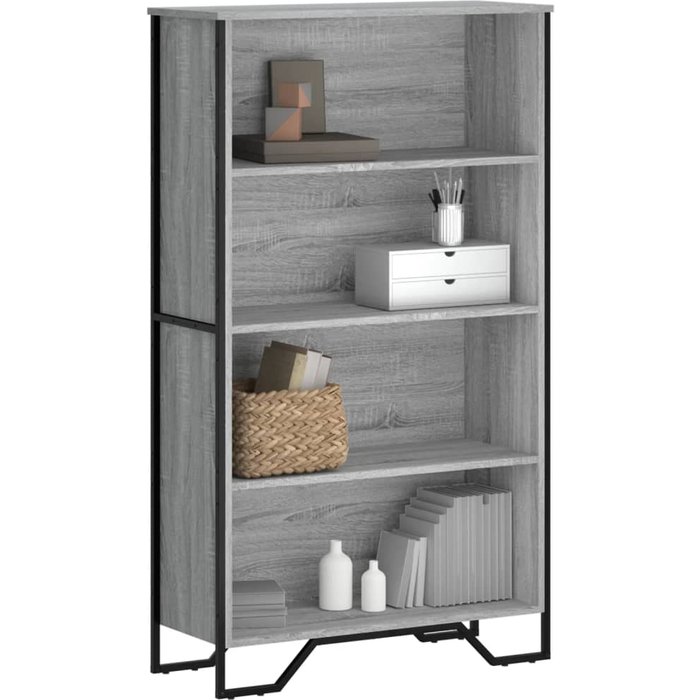 Librería sonoma gris de 80x31x137,5 cm, madera de ingeniería. - pangivo
