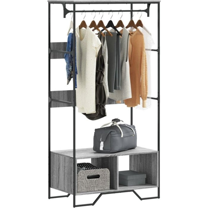 Armario de madera de ingeniería gris sonoma 90x50x180 cm vidaxl