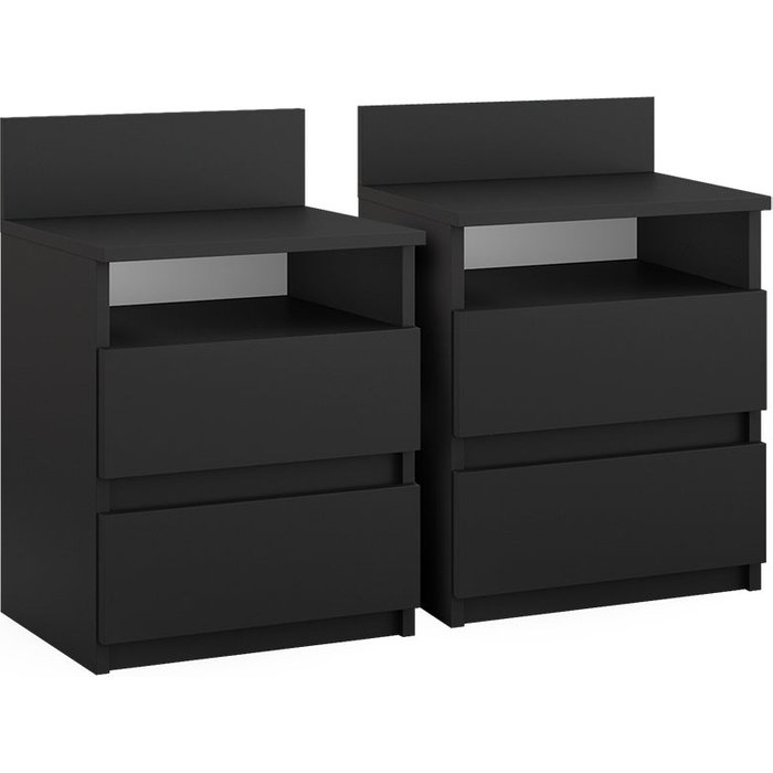 Vicco mesilla de noche monty, negro, lote de 2