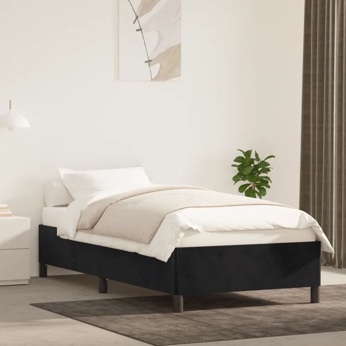 Estructura de cama negra 80x200 cm terciopelo