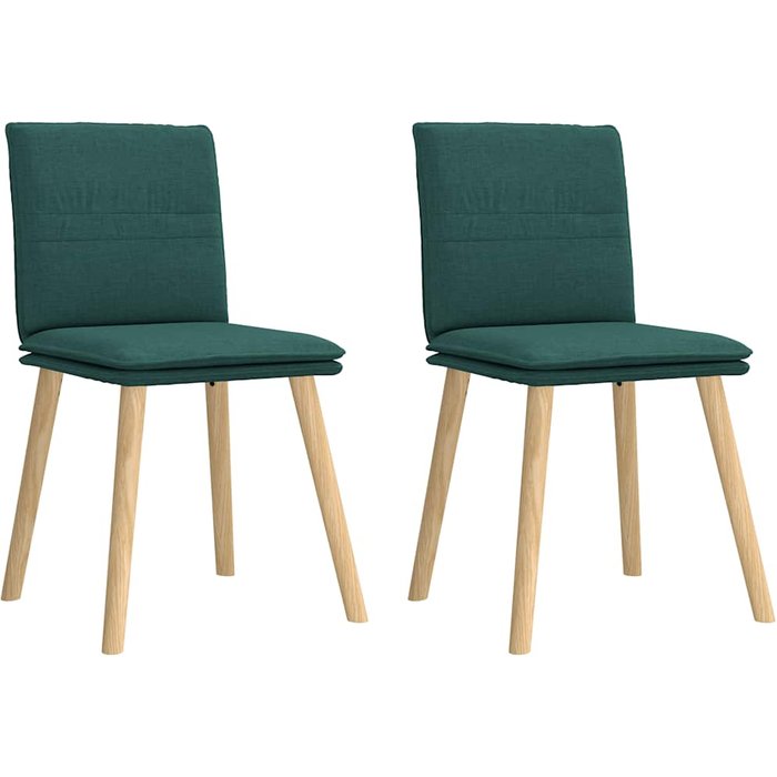 Pack 2 uds sillas de comedor | silla de cocina tela verde oscuro cfw86118