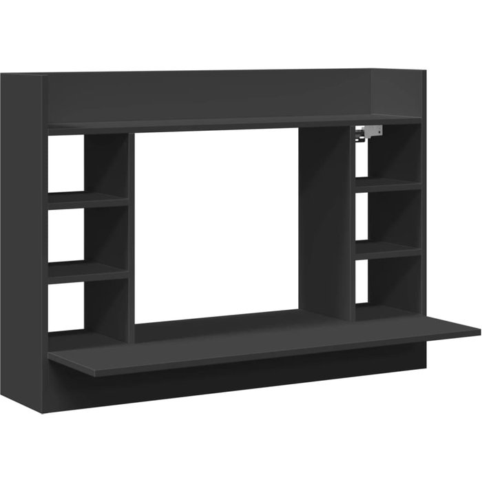 Escritorio de pared madera de ingeniería negro 105x48x75 cm - comfortxl