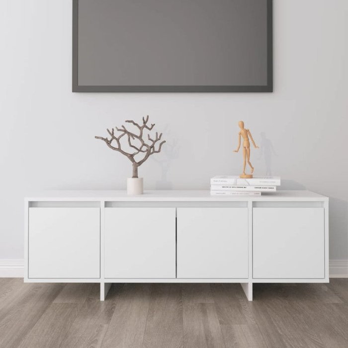 Mueble para tv madera contrachapada blanco 120x30x40,5 cm v4848 unico / blanco