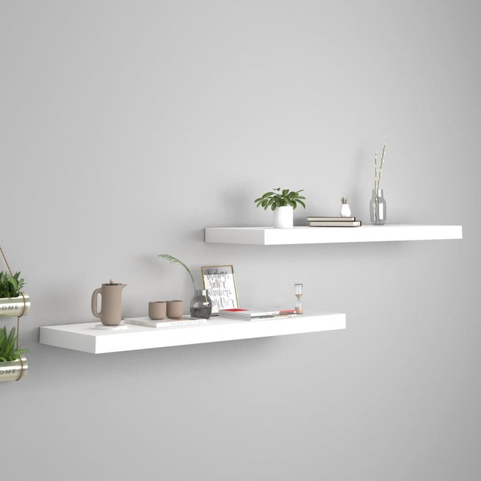 Maison exclusive - estantes flotantes de pared 2 uds mdf blanco 80x23,5x3,8 cm