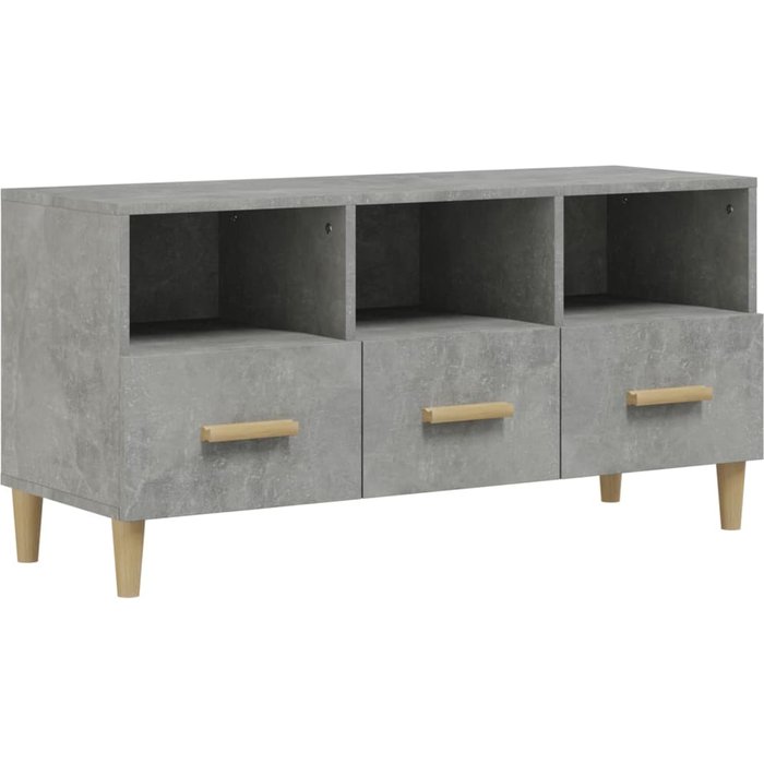 Mueble tv de madera laminada gris hormigón 102x36x50 cm - comfortxl