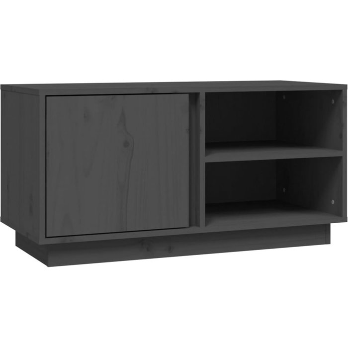 Mueble de tv de pino macizo en color gris 80x35x40,5 cm - comfortxl