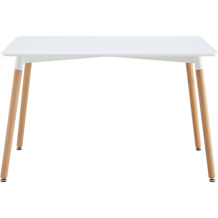 Mesa de comedor dm lacado natural - blanco 120 x 74,5 cm