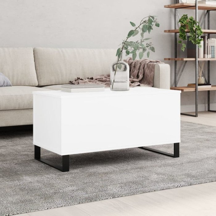 Vidaxl mesa de centro madera contrachapada blanco 90x44,5x45 cm