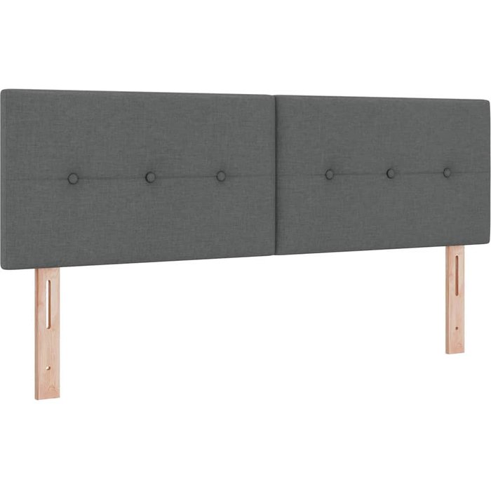 Cabecero cama - mueble cabecero ajustable en altura gris oscuro 160 cm tela
