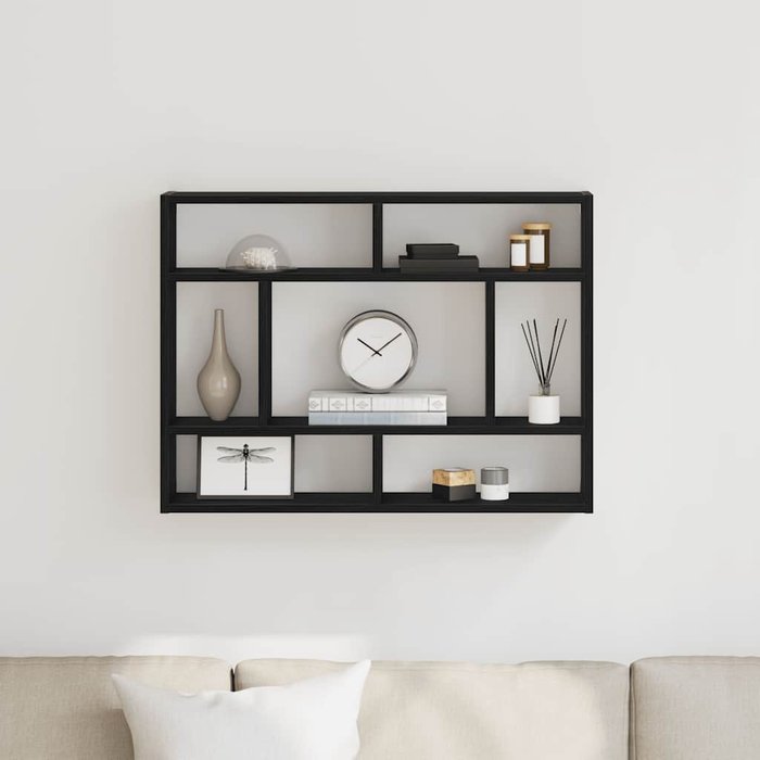 Maison exclusive - estante de pared roble negro 75x16x55 cm madera de ingeniería