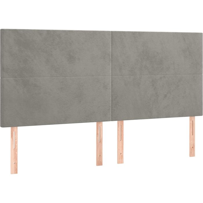Cabecero cama - mueble cabecero gris claro 160x5x118/128 cm terciopelo