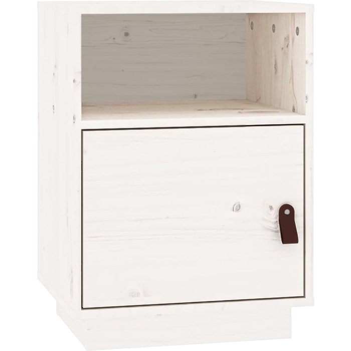 Mesita de noche madera maciza de pino blanco 40x34x55 cm - comfortxl