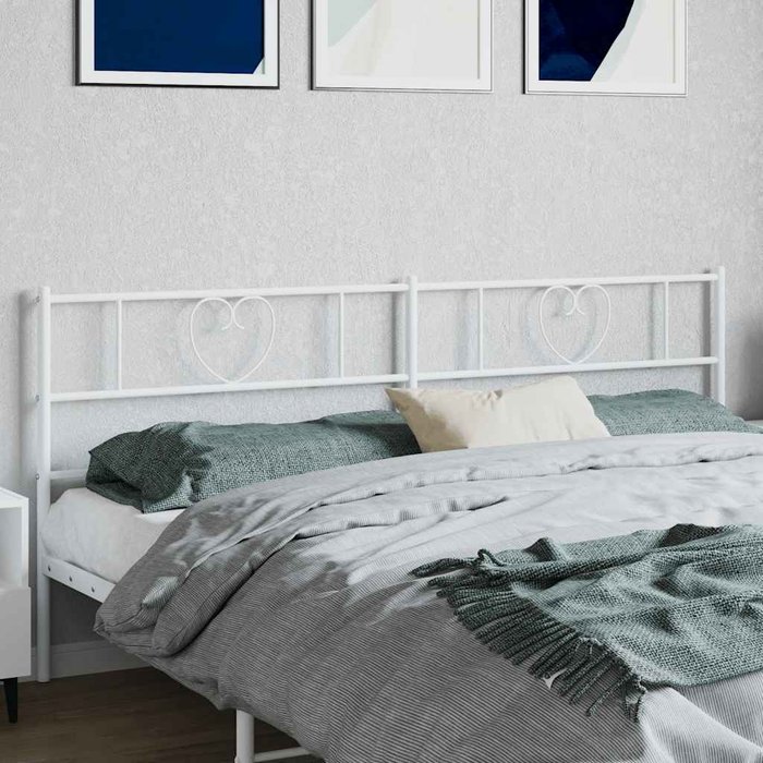 Maison exclusive - cabecero de repuesto de metal blanco 180 cm