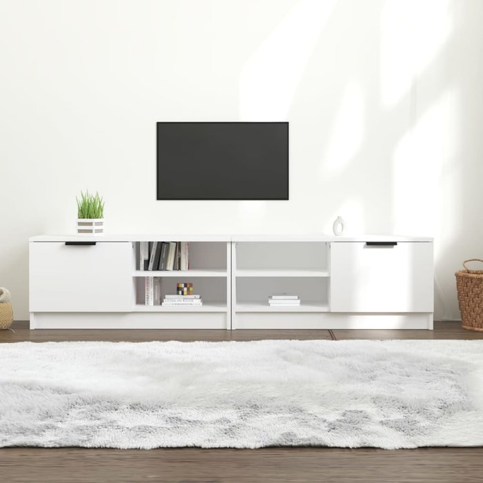 Mueble de tv 2 piezas blanco 80x35x36,5 cm madera de ingeniería