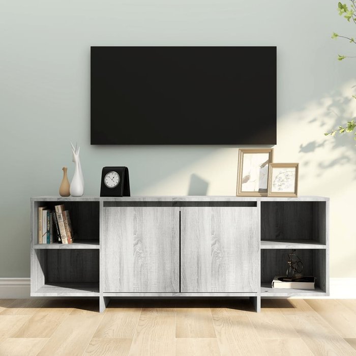 Maison exclusive - mueble de tv madera de ingeniería gris sonoma 130x35x50 cm