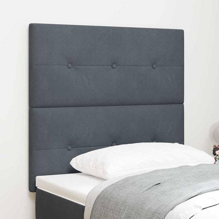 Maison exclusive - cabecero con cabecera gris oscuro 80 cm cuero sintético