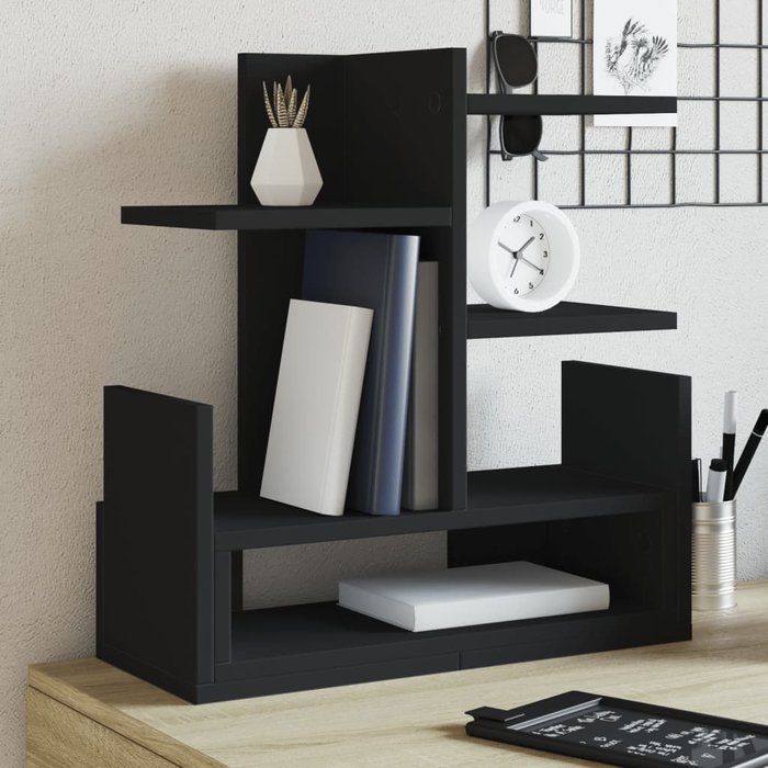 Organizador de escritorio negro 49x20x52,5 cm de madera contrachapada