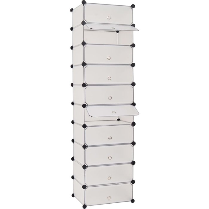Maison exclusive - zapatero apilable con 10 compartimentos blanco