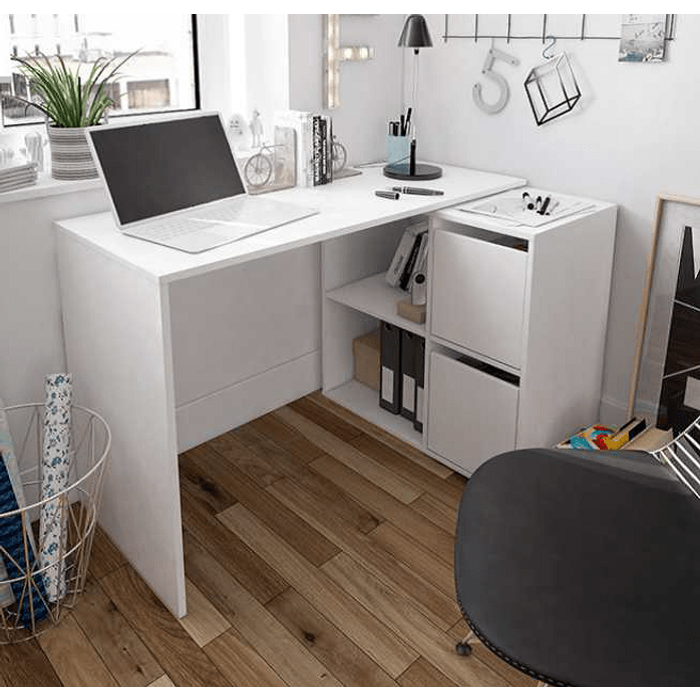 Mesa escritorio multiposición bry - blanco artik