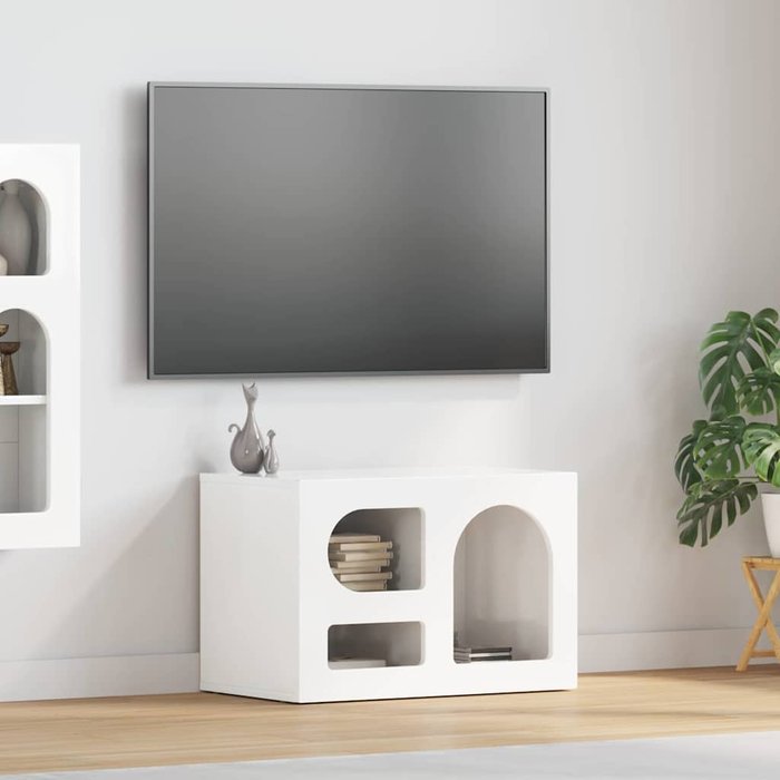 Mueble de tv blanco de alto brillo, 60 x 35 x 40 cm, madera de ingeniería