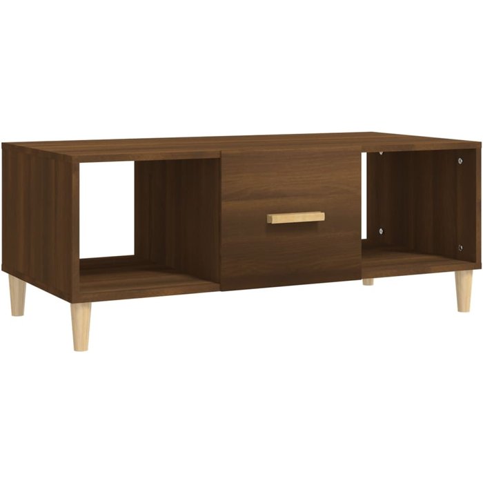 Mesa de centro madera contrachapada roble marrón 102x50x40 cm