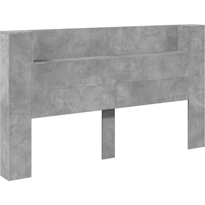 Cabecero cama - mueble cabecero con estante gris concreto 180 x 16,5 x 103,5 cm
