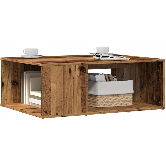 Mesa de centro madera de ingeniería envejecida 90x67x33 cm