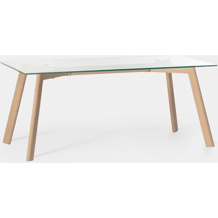 Mesa de centro fija de cristal transparente 110x45 cm