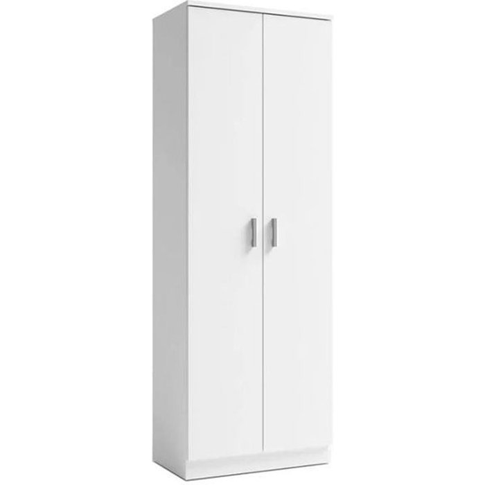 Zapatero sena puertas abatibles 6 estantes blanco mate 170,5x60,2x35 cm