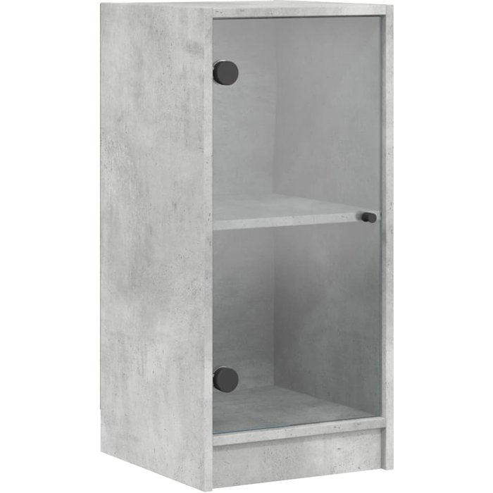 Armario auxiliar puertas de vidrio gris hormigón 35x37x75,5 cm - comfortxl