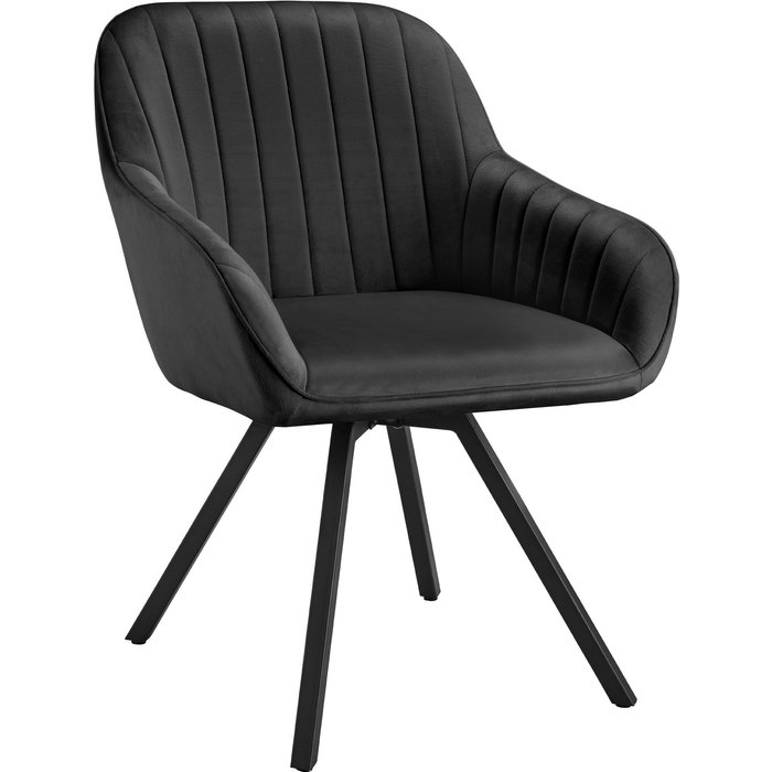 Tectake silla giratoria con reposabrazos acolchada con acabado en terciopelo