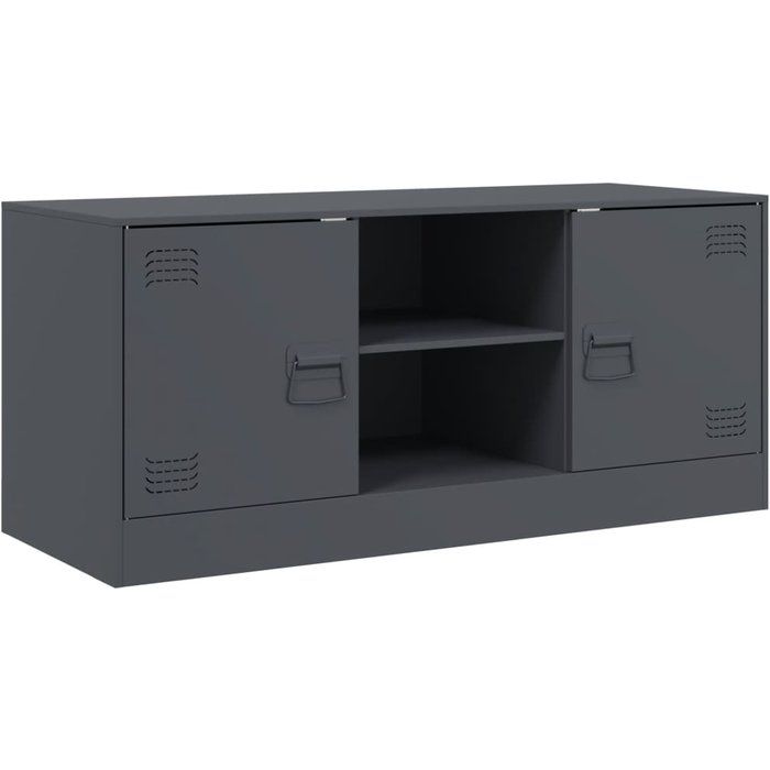 Mueble para tv | mueble de salón de acero gris antracita 99x39x44 cm cfw76077