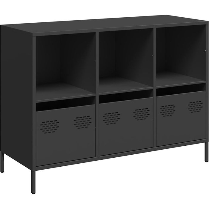 Aparador de acero laminado en frío negro 101,5x39x73,5 cm v1215 unico / negro