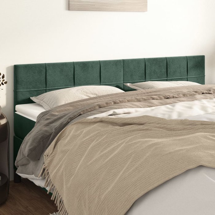 Maison exclusive - cabeceros 2 unidades de terciopelo verde oscuro 80x5x78/88 cm
