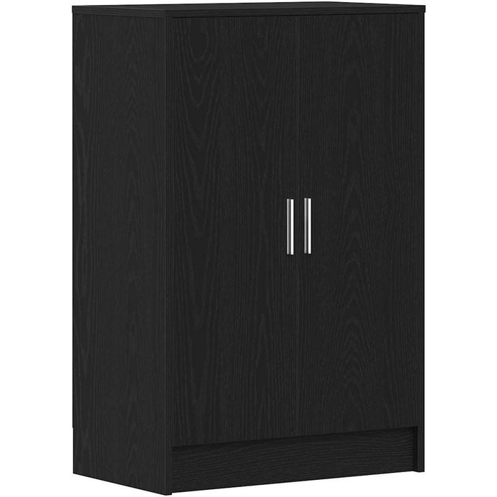 Zapatero de madera de roble negro 60x35x92 cm - comfortxl