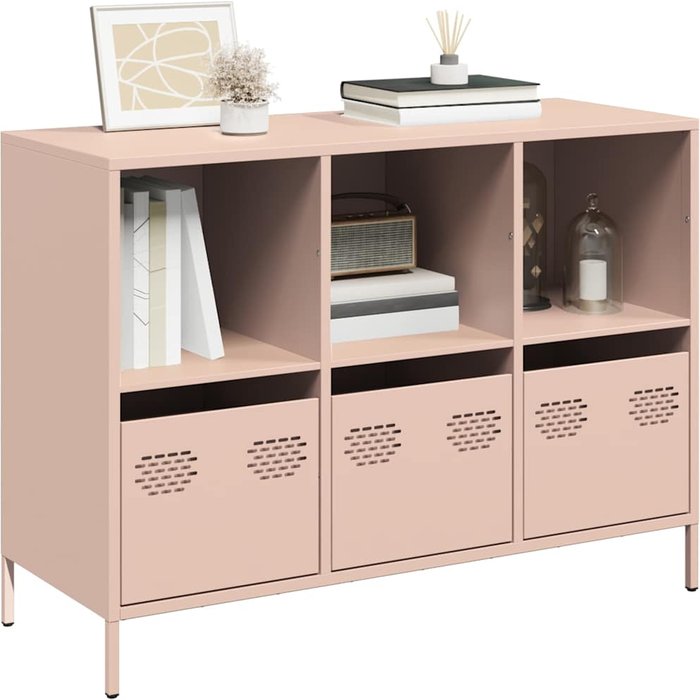 Aparador de acero laminado en frío rosa 101,5x39x73,5 cm vidaxl