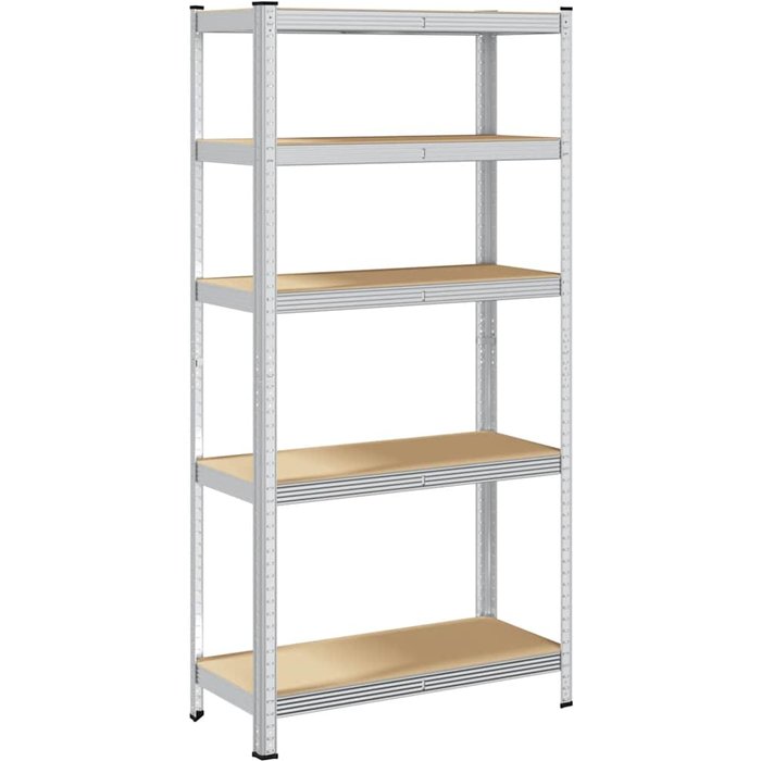 Estantería almacenaje 5 niveles contrachapada y acero plata – comfortxl