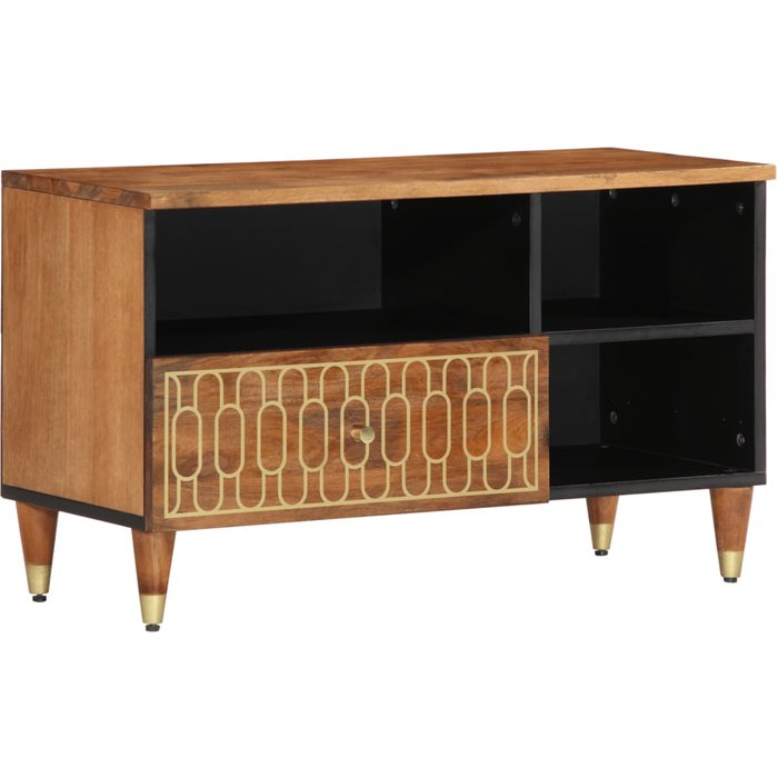 Mueble de tv madera maciza de mango 80x33x46 cm