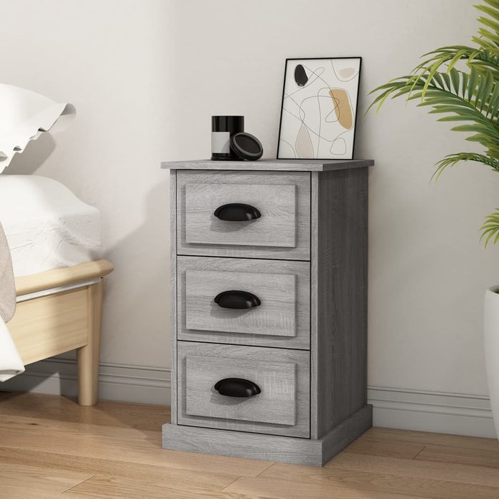 Mesita de noche sonoma gris 39x39x67 cm madera de ingeniería