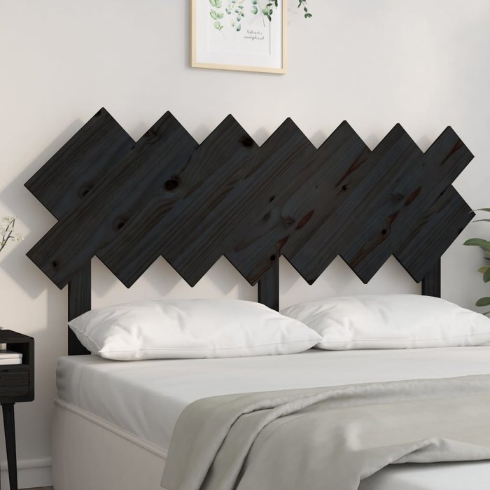 Maison exclusive - cabecero de cama madera maciza de pino negro 141x3x80,5 cm