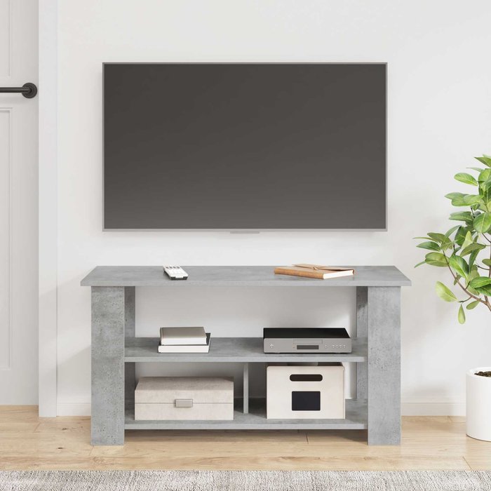 Mueble de tv gris hormigón 100 x 40 x 50 cm