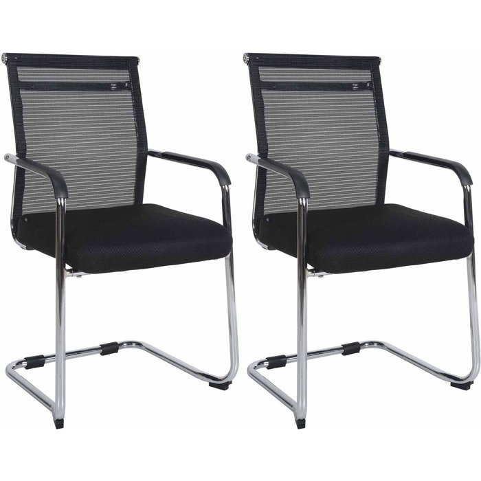 Juego de 2 sillas para visitas denny cromadas.