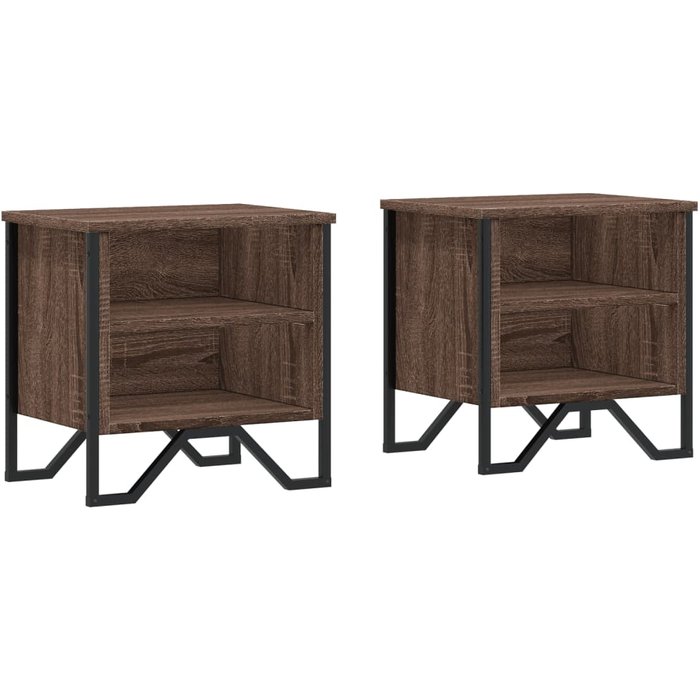 Mesitas noche 2 uds madera ingeniería marrón roble 40x30x40 cm - comfortxl