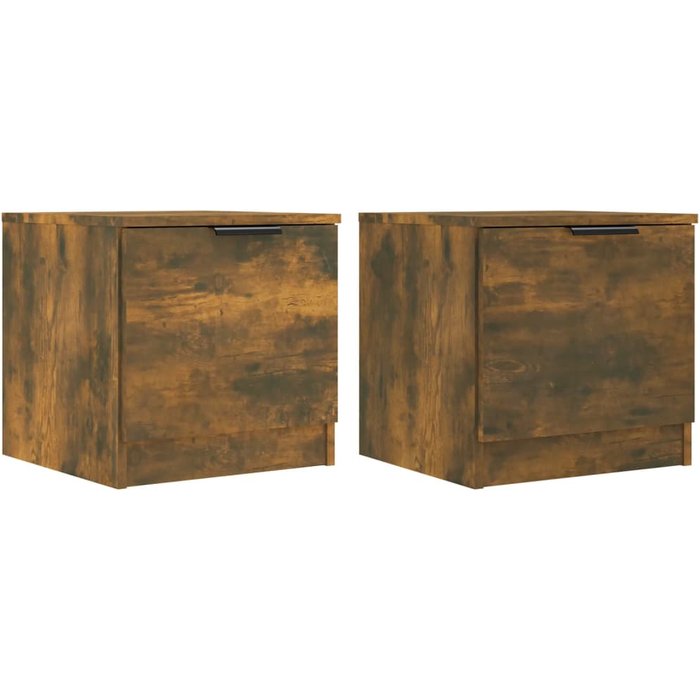 Mesitas de noche 2 piezas roble ahumado 40x39x40 cm